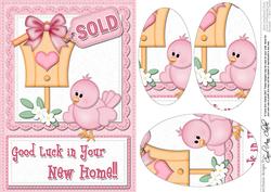 A5 Little Birdie Felties New Home Oval Pyramage Topper