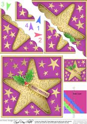 Xmas Star Scallop Corner Side Stacker Topper