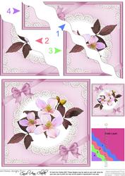 Clematis and Lace Wavy Corner Side Stacker Topper