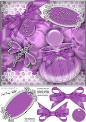 8x8 Perfume Lace N Dragonfly 3D Decoupage