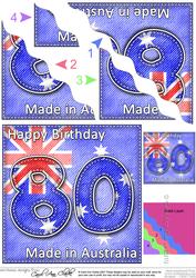 Flying the Flag Aus 80th Birthday Wavy Corner Side Stacker