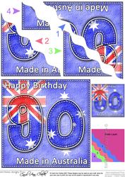 Flying the Flag Aus 90th Birthday Wavy Corner Side Stacker