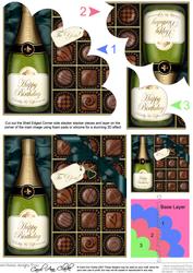 Birthday Champers N Chocs Shell Edged Corner Side Stacker