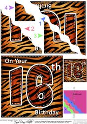 Funky Fun Zebra Print 16th Birthday Wavy Corner Side Stacker