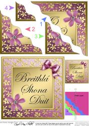 Floral Elegance Irish Gaelic Happy Birthday