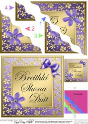 Floral Elegance Irish Gaelic Happy Birthday