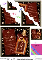 90th Birthday Whisky Wavy Corner Side Stacker Topper