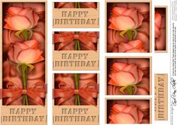 Dl Birthday Roses in a Box with Top N Bottom Stacker