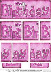 Dl Happy Birthday Denim Felties Side Stacker Topper