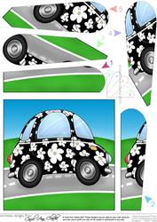 Funky Floral Car Fan Pyramage Topper