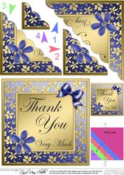 Floral Elegance Thank You Scallop Corner Side Stacker