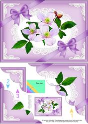 A5 Clematis Spray and Lace Scallop Corner Side Stacker