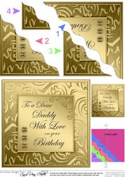 Elegant Metallic Birthday Daddy Wavy Corner Stacker