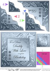 Elegant Metallic Birthday Daddy Wavy Corner Stacker
