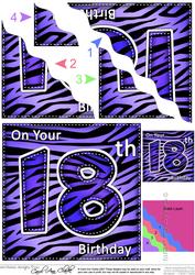 Funky Fun Zebra Print 18th Birthday Wavy Corner Side Stacker