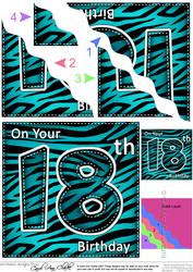 Funky Fun Zebra Print 18th Birthday Wavy Corner Side Stacker