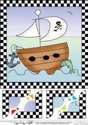8 x 8 Pirates Ahoy Scalloped Corner Topper