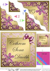 Floral Elegance Irish Gaelic Happy Anniversary