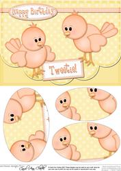 A5 Little Birdie Felties Oval Pyramage Topper