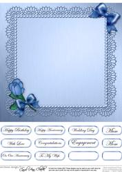Roses and Metallic Lace Matching 8 x 8 Insert Panel and Gree