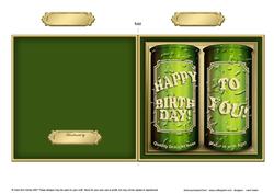 Happy Birthday To You Beer Cans Cut and Fold Card