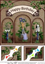 8 x 8 Gardening Birthday Scalloped Corner Topper