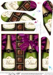 Mum N Dad Champers N Chocs Fan Pyramage Topper