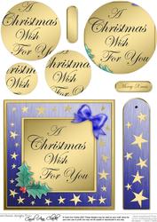 Elegant Christmas Greeting Quick Card with Circle Pyramage