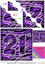 Funky Fun Zebra Print 21st Birthday Wavy Corner Side Stacker