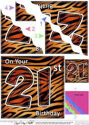 Funky Fun Zebra Print 21st Birthday Wavy Corner Side Stacker