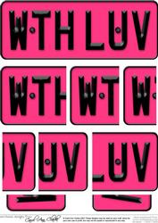 With Love Novelty Number Plate with Side Stacker