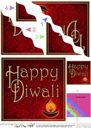 Diwali Festival of Lights Wavy Corner Side Stacker Topper