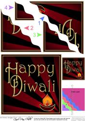 Diwali Festival of Lights Wavy Corner Side Stacker Topper