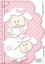 A4 Little Lamb Felties Scalloped Edge