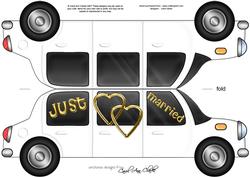 Large Dl Just Married Stretch Limo Shaped Card