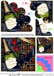 Husband Anniversary Champers Chocs N Roses Shell Edged