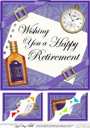 8 x 8 Retirement Scalloped Corner Side Stcker Topper