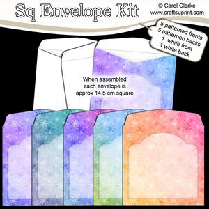 Rainbow Snowflakes 14.5 x 14.5 cm Envelope Kit