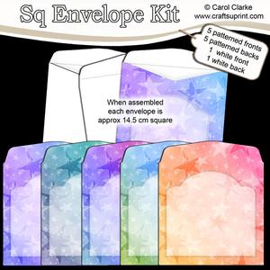 Rainbow Stars 14.5 x 14.5 cm Envelope Kit