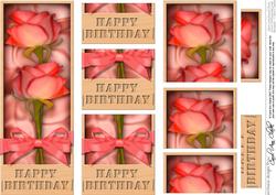 Dl Birthday Roses in a Box with Top N Bottom Stacker