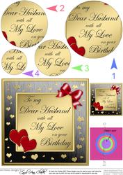 Husband Birthday Quick Card with Circle Pyramage