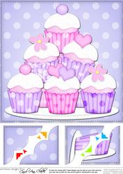 8 x 8 Cupcakes Felties Scalloped Corner Topper