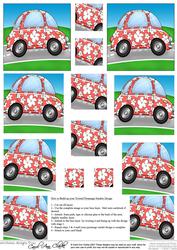 Funky Floral Car Twisted Pyramage Sheet