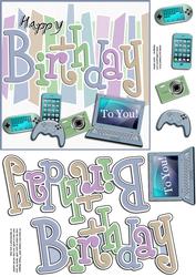 Birthday Gadgets Games N Gizmos Quick Card with 3D Decoupage