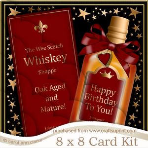 8 x 8 Birthday Whisky Kit with Scalloped Corners