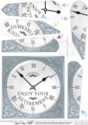 Retirement Clock Fan Pyramage Topper