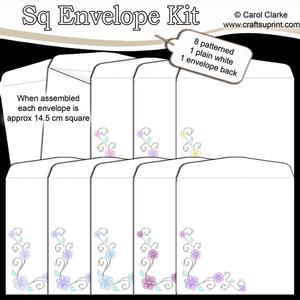 Floral Corners 14.5 x 14.5 cm Envelope Kit