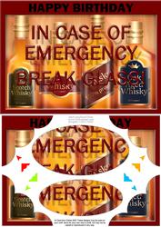 A5 Whisky Emergency Fun Novelty Scallop Corners and Pyramage