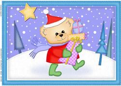 A4 Xmas Teddy Felties Card Topper