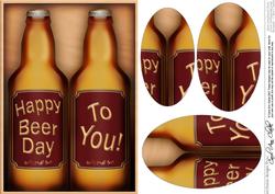 A5 Birthday Beer Gift Set Oval Pyramage Topper
